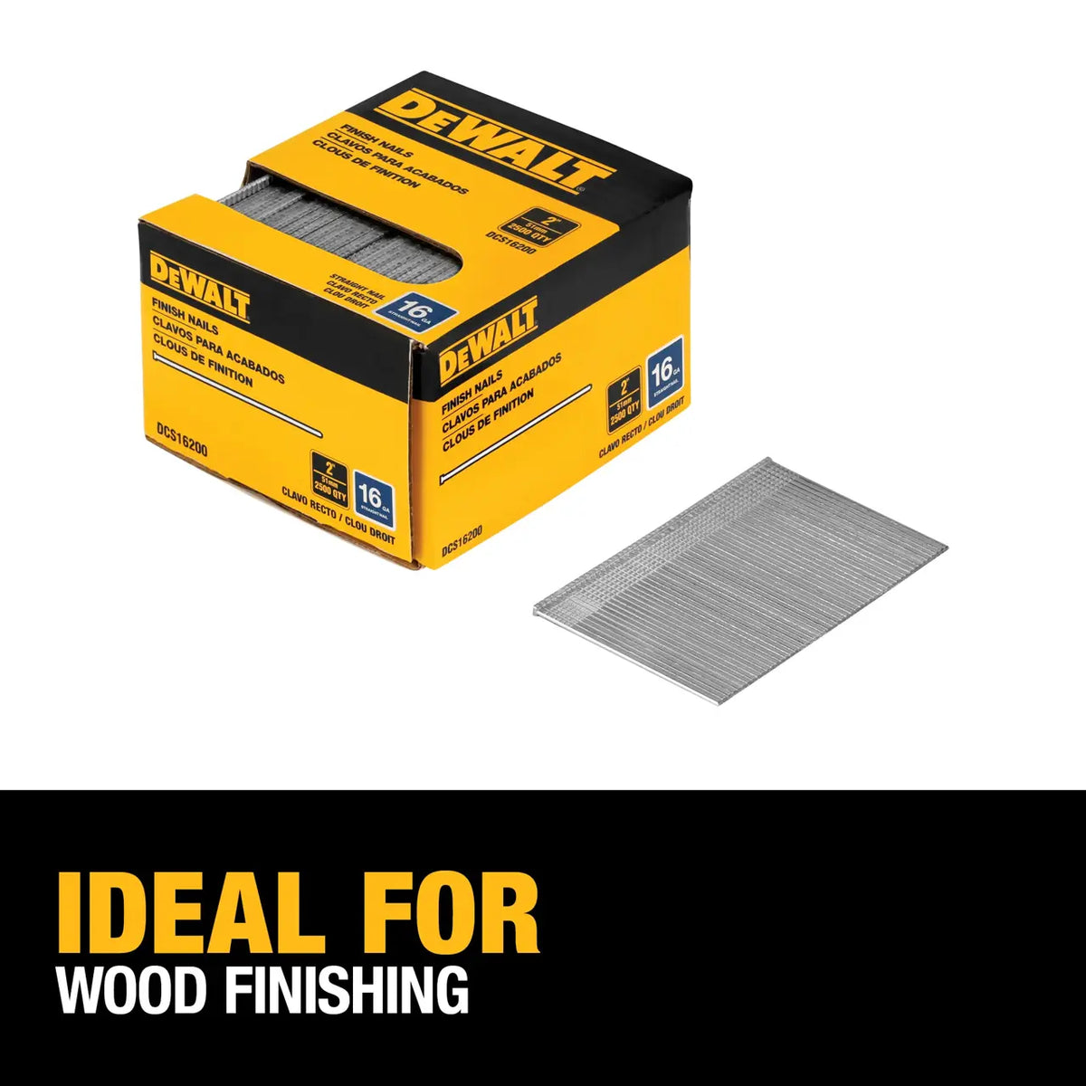 DEWALT DCS16200 - 16 gauge 2-in. Straight finish nails (2500-pack)