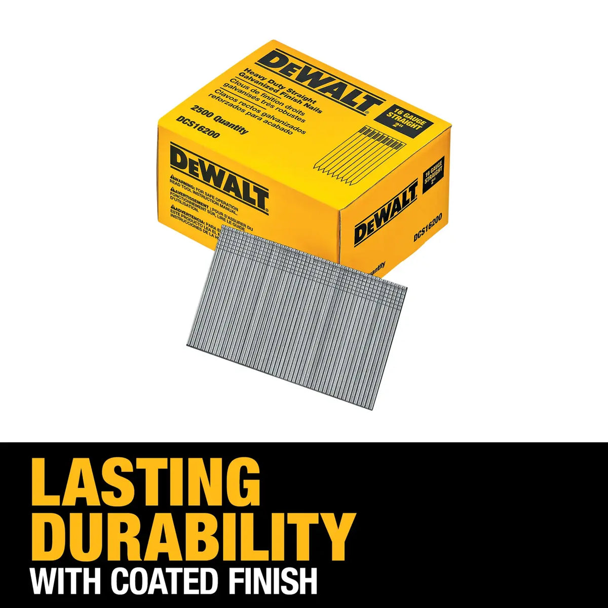 DEWALT DCS16200 - 16 gauge 2-in. Straight finish nails (2500-pack)