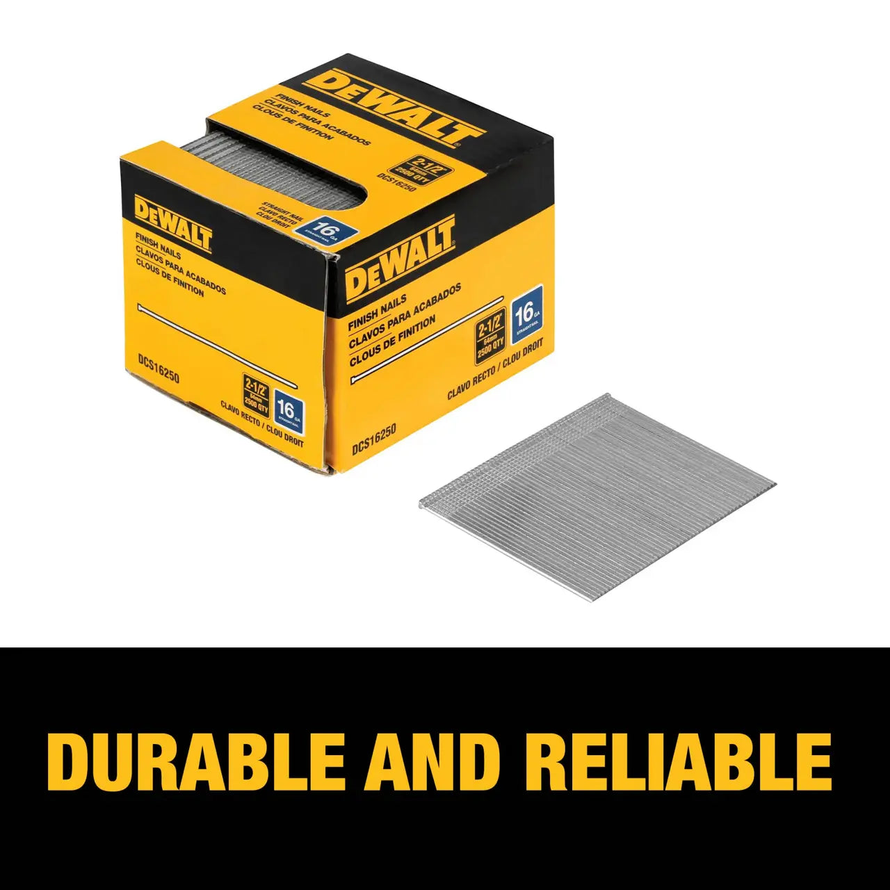 DEWALT DCS16250 - 16 gauge 2-1/2-in. Straight finish nails (2500-pack)