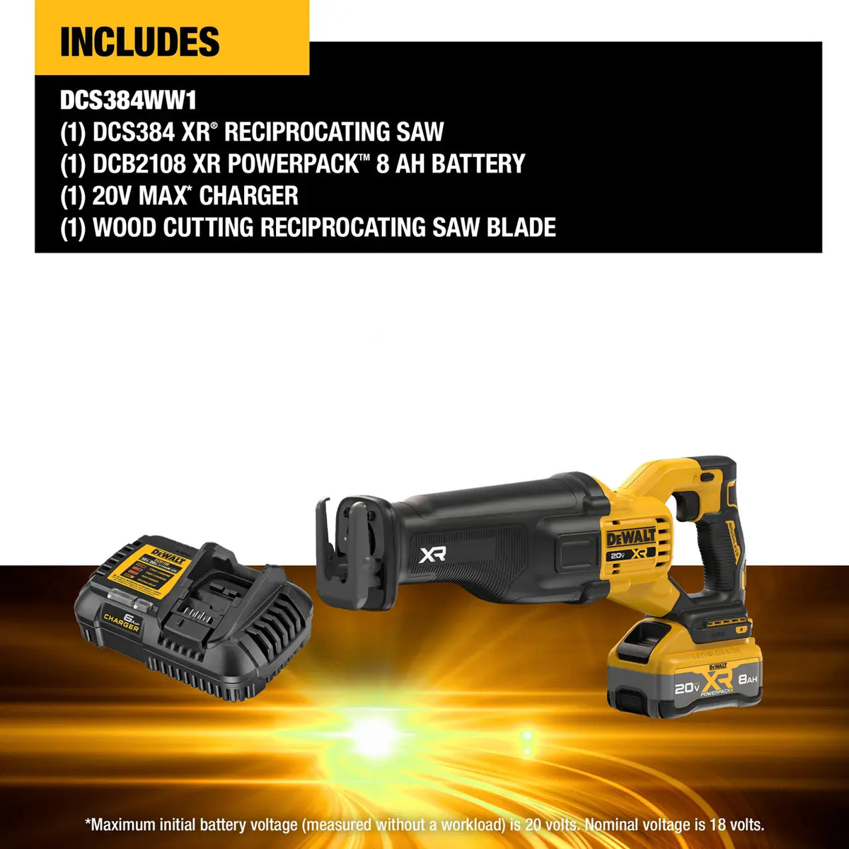 DEWALT DCS384WW1 - 20V MAX* XR® Brushless Cordless Reciprocating Saw Kit
