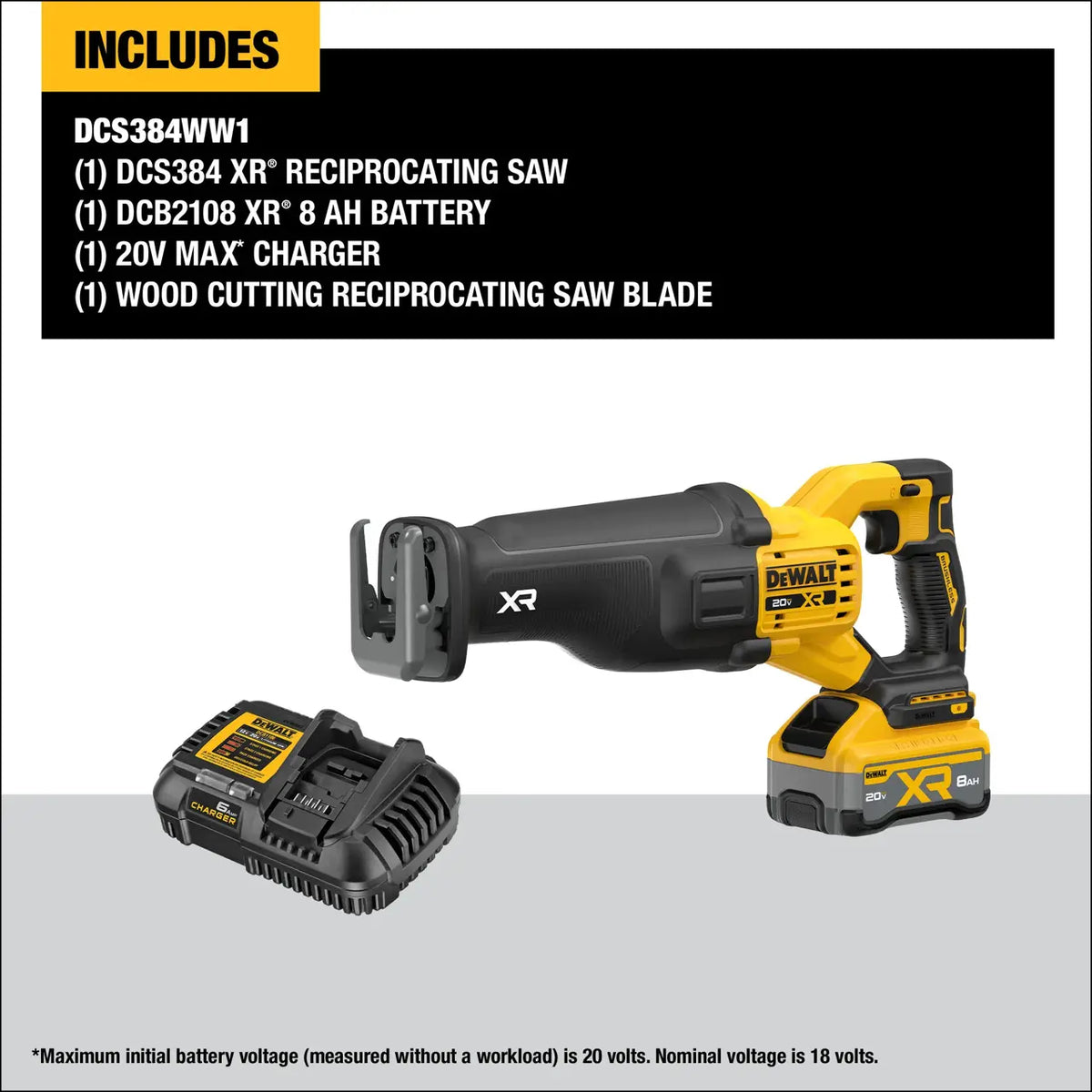 DEWALT DCS384WW1 - 20V MAX* XR® Brushless Cordless Reciprocating Saw Kit