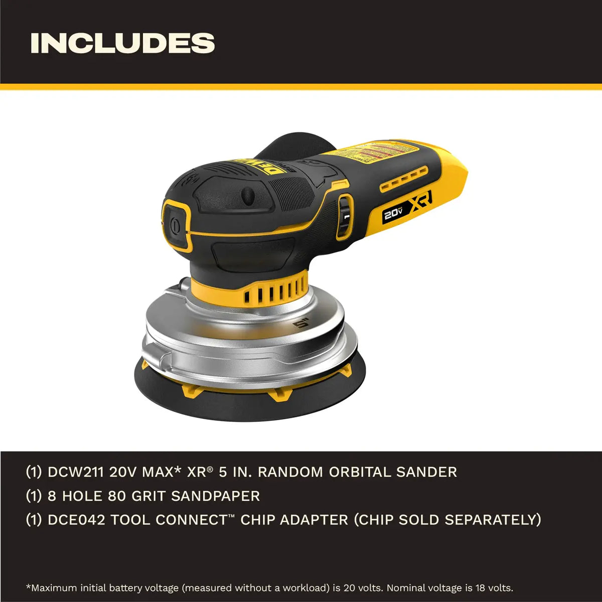 DEWALT DCW211B - 20V MAX* XR® 5-in Random Orbit Sander