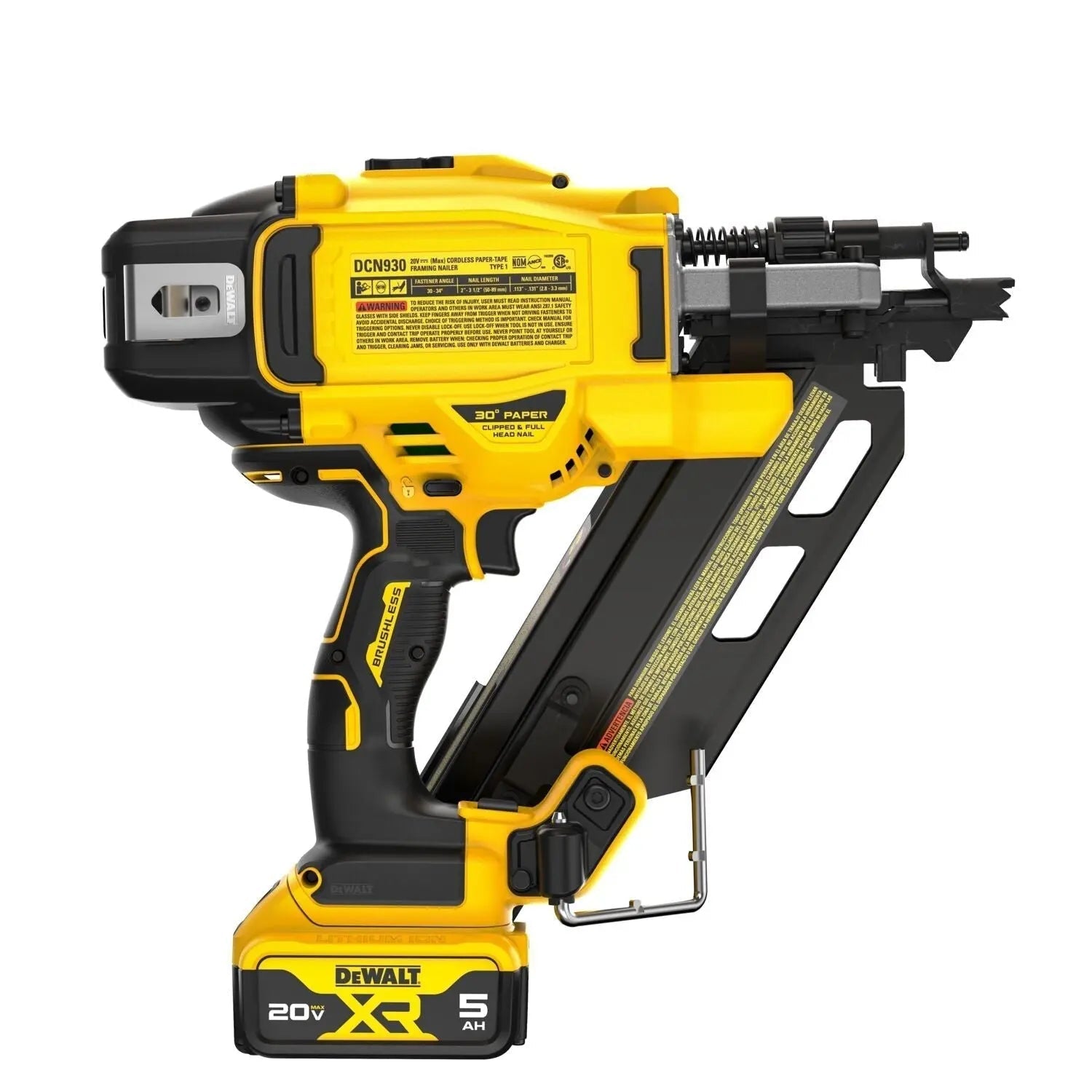 DEWALT DCN930P1  20V MAX XR Li-Ion Brushless Dual Speed Framing Nailer Kit DEWALT