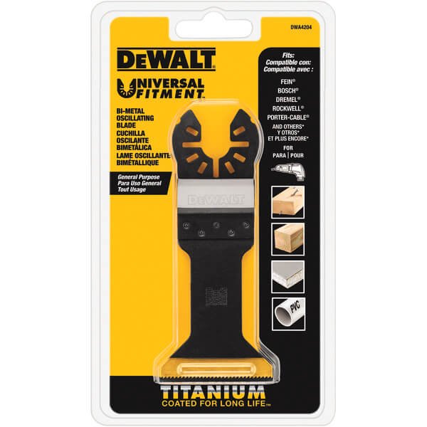DEWALT DWA4204-1-3/4 In Titanium Oscillating Tool Blade For Wood with Nails (1 Pack) - Wise Line Tools