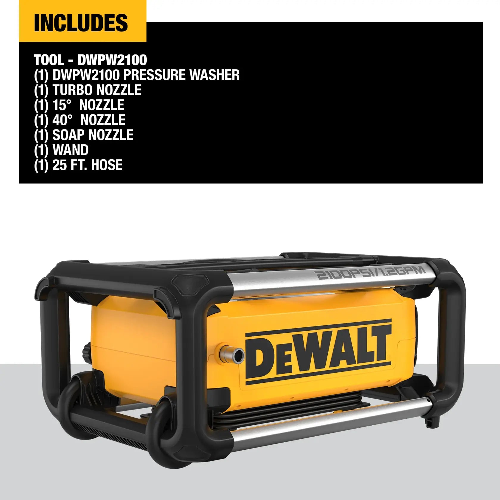 DEWALT DWPW2100 - 2100 PSI 1.2 GPM Electric Jobsite Pressure Washer