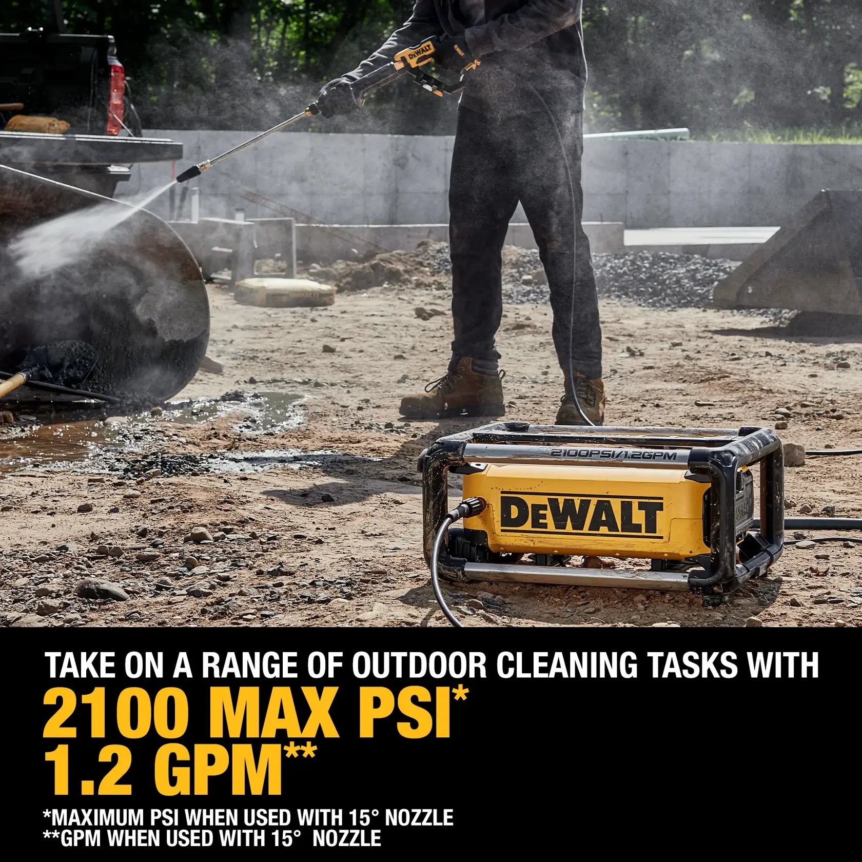 DEWALT DWPW2100 - 2100 PSI 1.2 GPM Electric Jobsite Pressure Washer