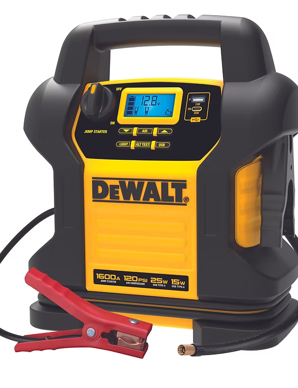 DEWALT DXAEJ14 TYPE 2 - 1600 Peak Amp Jump Starter with Digital Compressor and USB Power Bank
