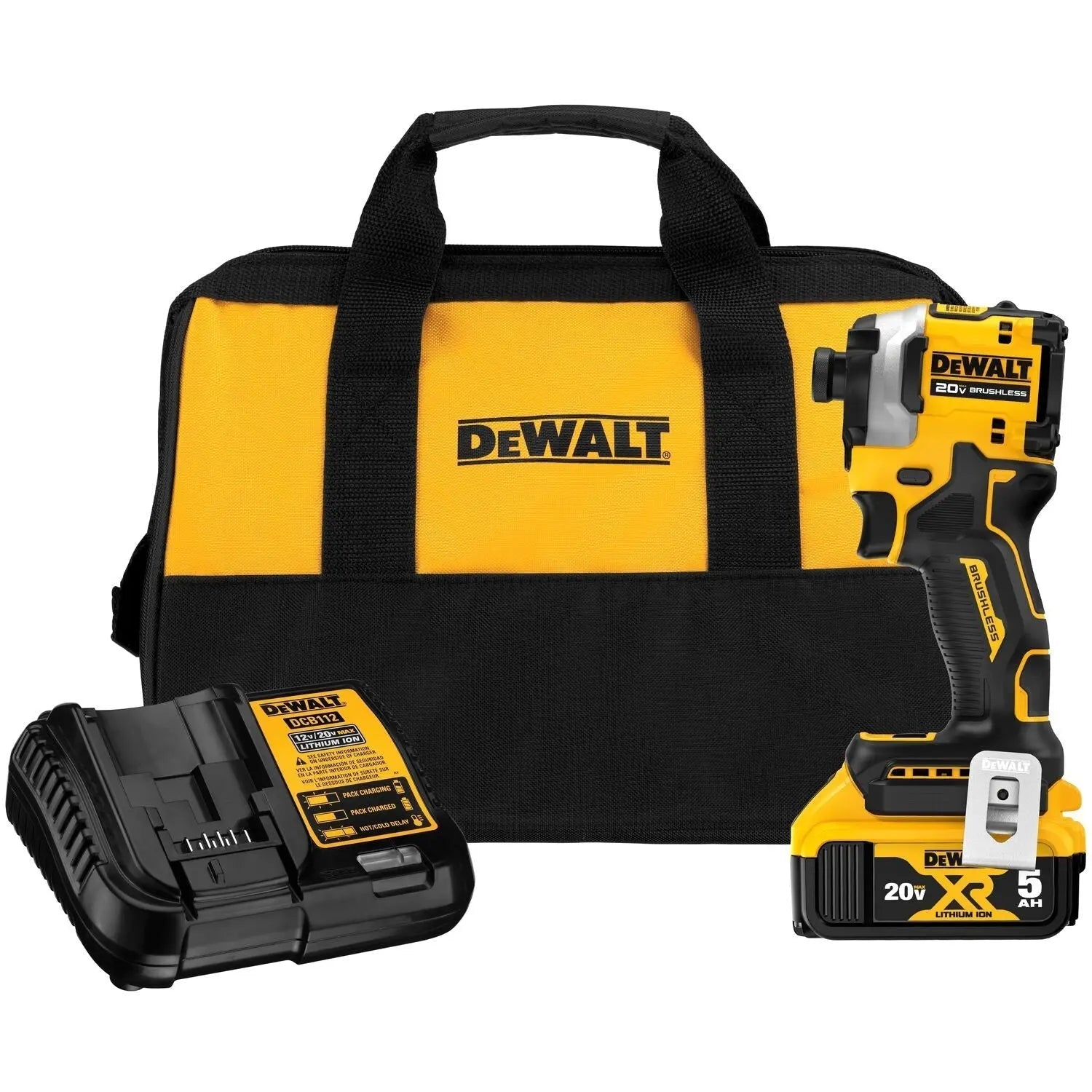 Dewalt DCF850P1 Atomic 20V MAX* 1/4 in. Brushless Cordless 3-Speed Impact Driver Kit DEWALT
