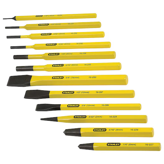 STANLEY 16-299 - 12 pc Punch & Chisel Kit