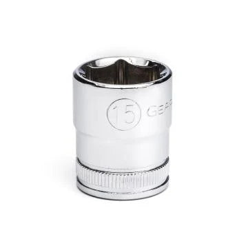 Gearwrench 80383 - 3/8" Drive 15MM 6 Point Standard Depth Chrome Polish Socket