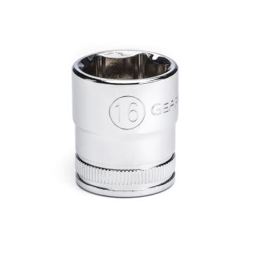 Gearwrench 80384 - 3/8" Drive 16MM 6 Point Standard Depth Chrome Polish Socket