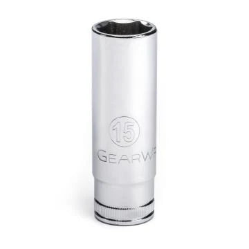 Gearwrench 80397 - 3/8" Drive 15MM 6 Point Deep Well Chrome Polish Socket