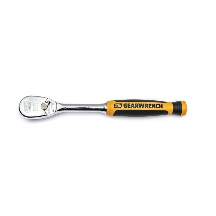 Gearwrench 81007T - 1/4" Drive 90-Tooth Dual Material Teardrop Ratchet 6"