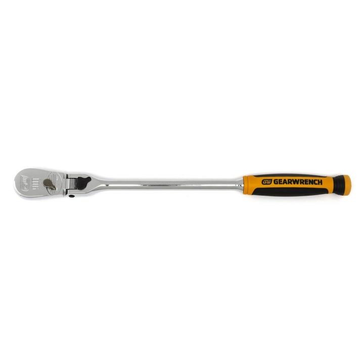 Gearwrench 81298T - 3 Piece 1/4", 3/8" & 1/2" Drive 90-Tooth Dual Material Locking Flex Head Ratchet Set