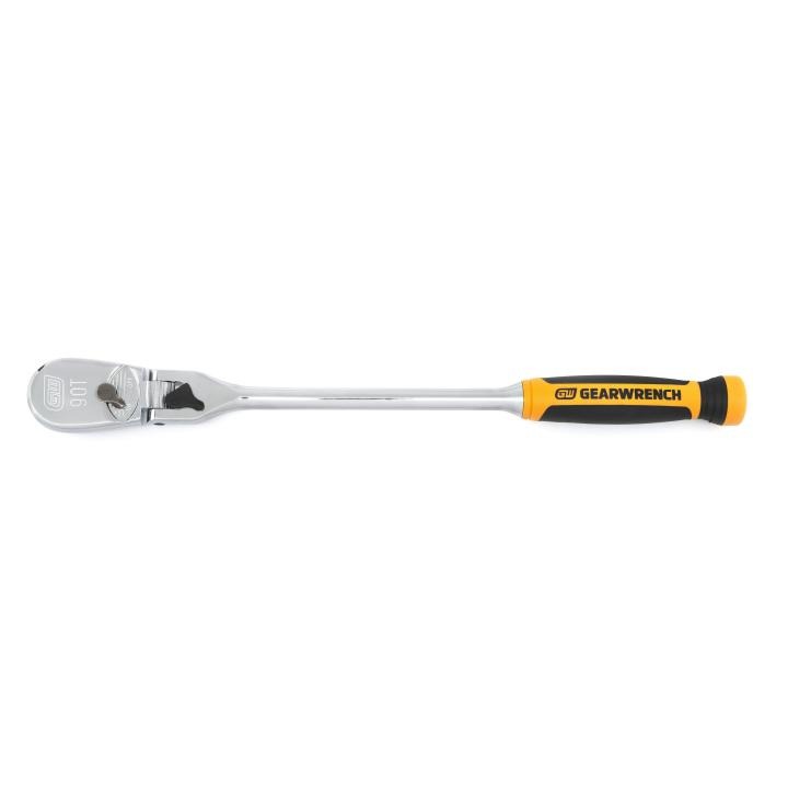Gearwrench 81298T - 3 Piece 1/4", 3/8" & 1/2" Drive 90-Tooth Dual Material Locking Flex Head Ratchet Set