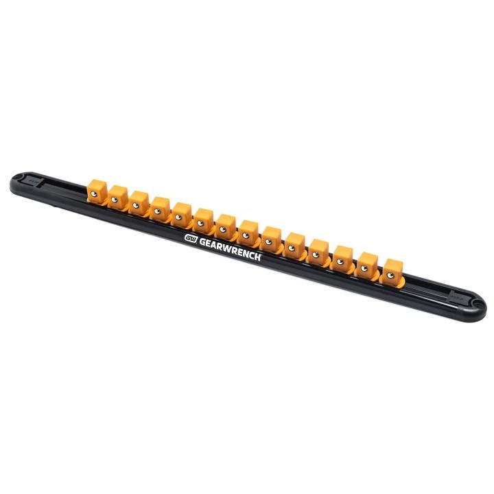 Gearwrench 83128 - 1/2" Drive Magnetic Socket Rail Includes 14 Clips
