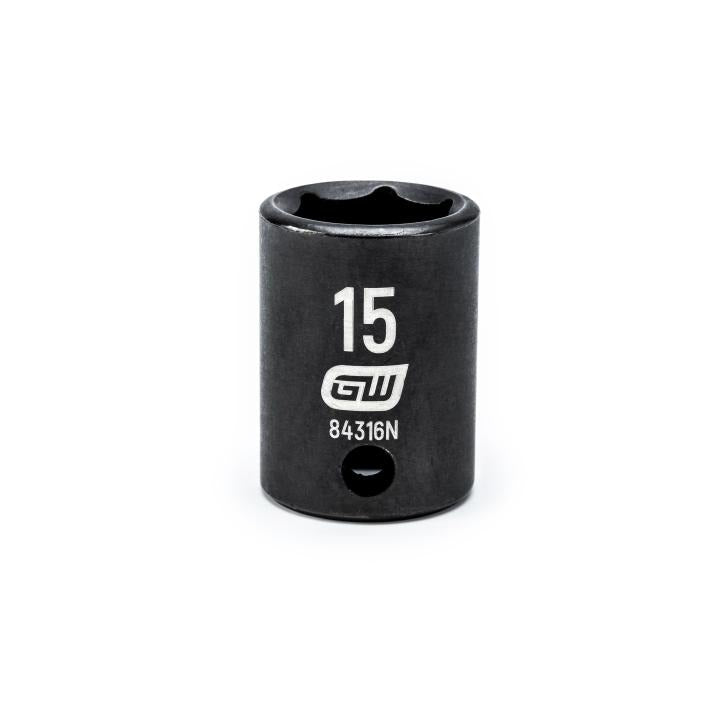 Gearwrench 84316N - 3/8" Drive 6 Point Standard Impact Metric Socket 15mm