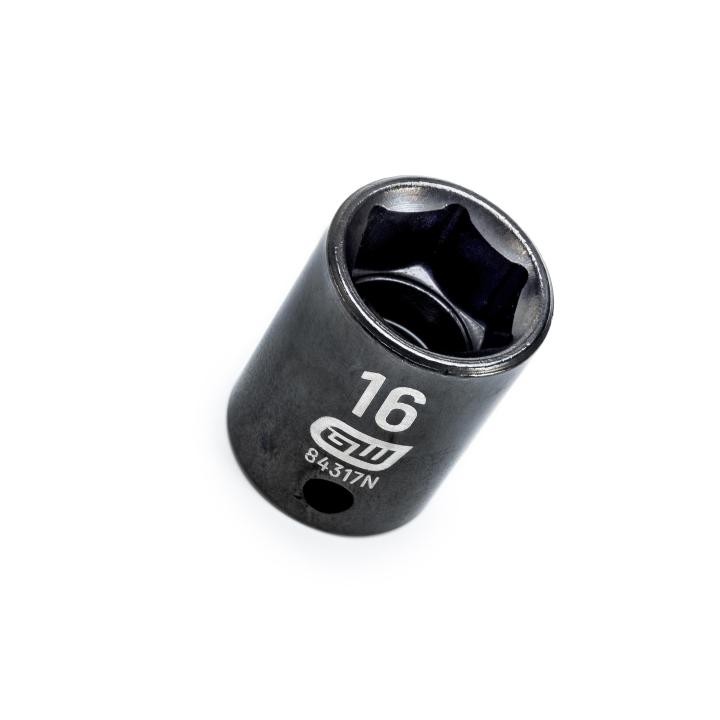 Gearwrench 84317N - 3/8" Drive 6 Point Standard Impact Metric Socket 16mm