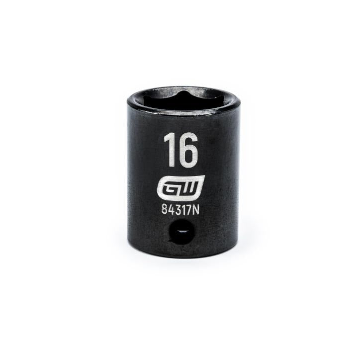Gearwrench 84317N - 3/8" Drive 6 Point Standard Impact Metric Socket 16mm