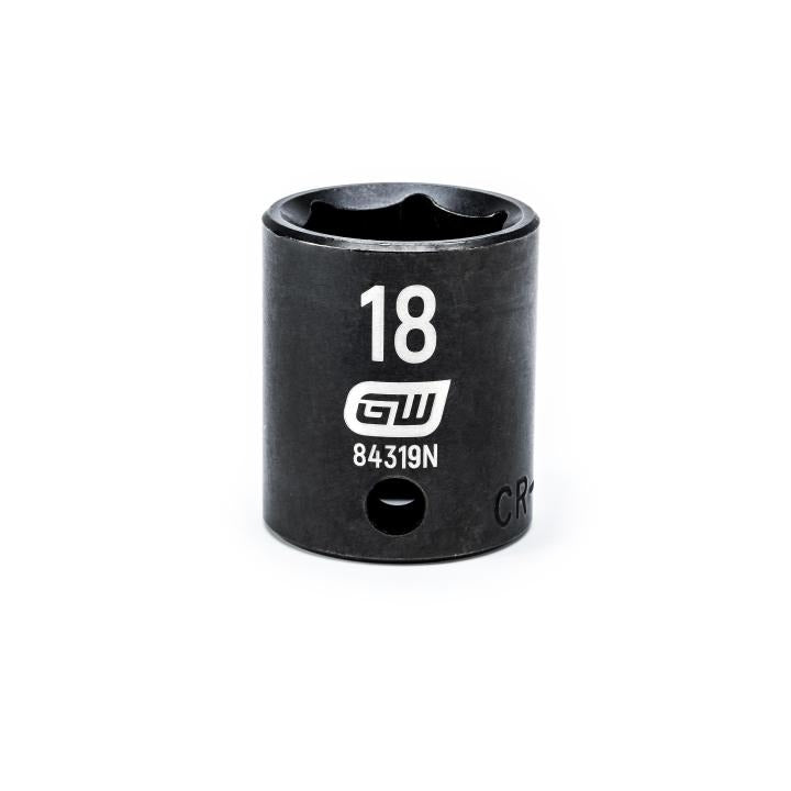 Gearwrench 84319N - 3/8" Drive 6 Point Standard Impact Metric Socket 18mm
