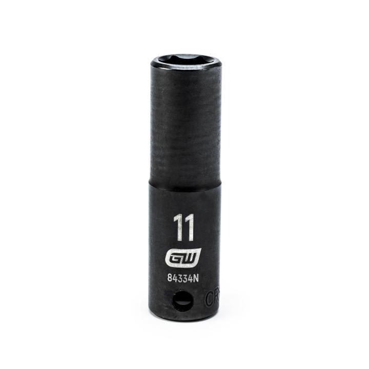 Gearrwench 84334N - 3/8" Drive 6 Point Deep Impact Metric Socket 11mm
