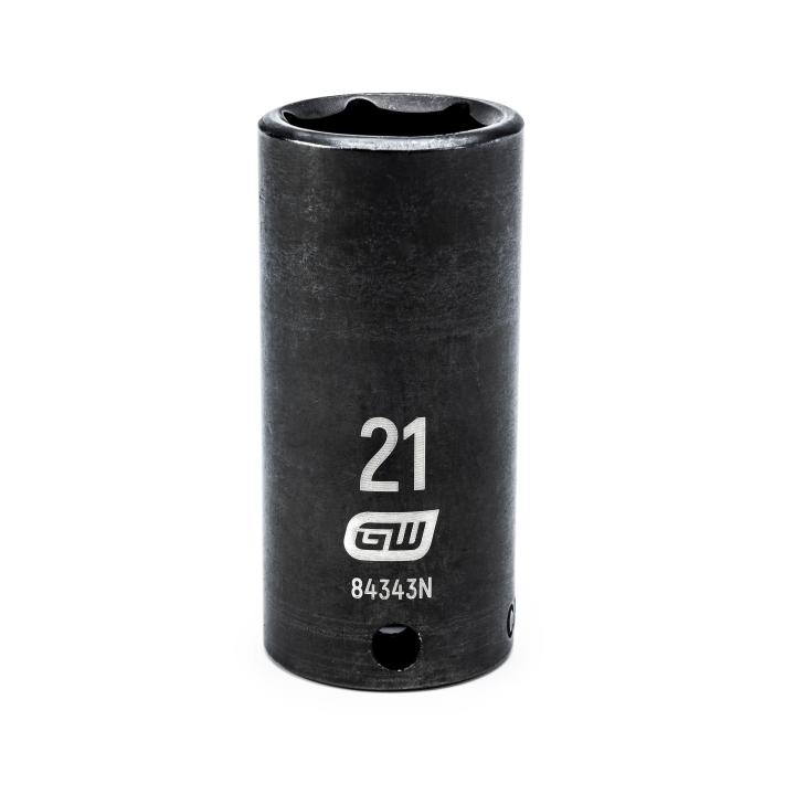 Gearwrench 84343N - 3/8" Drive 6 Point Deep Impact Metric Socket 21mm