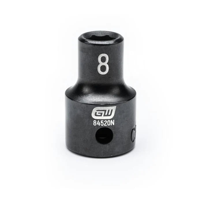 Gearwrench 84520N - 1/2" Drive 8MM 6 Point Standard Depth Impact Socket