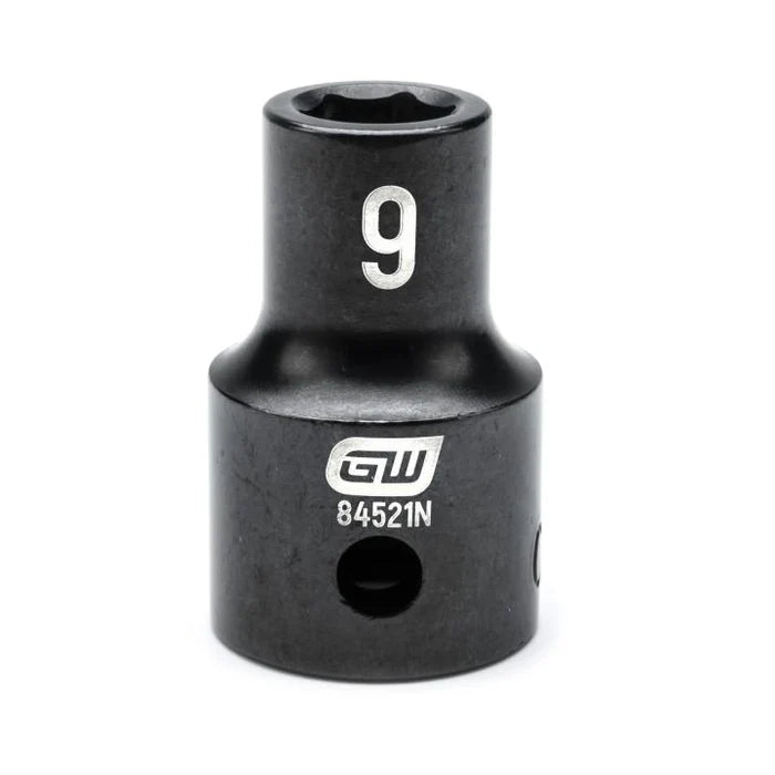 Gearwrench 84521N - 1/2" Drive 9MM 6 Point Standard Depth Impact Socket