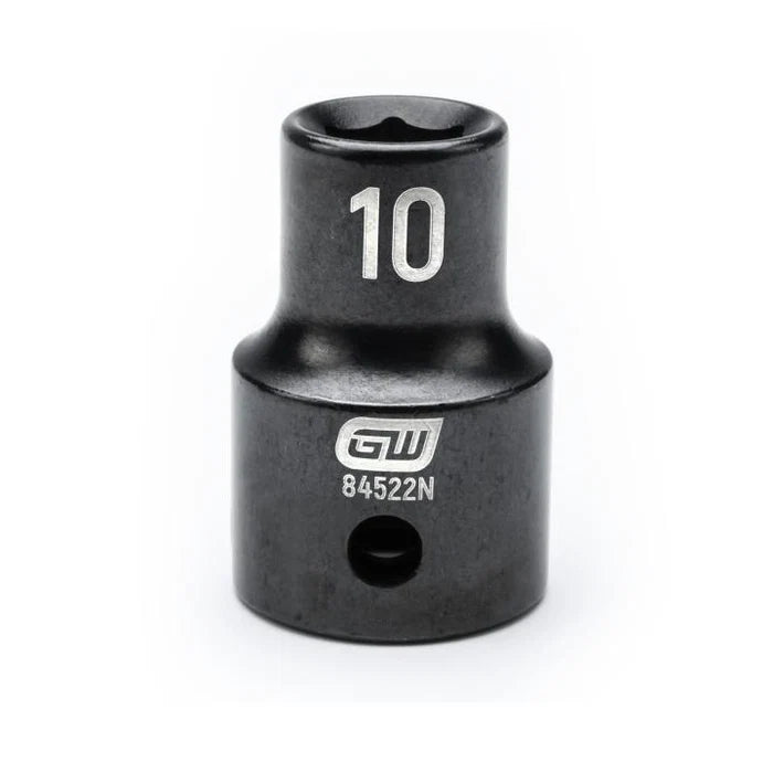 Gearwrench 84522N - 1/2" Drive 10MM 6 Point Standard Depth Impact Socket