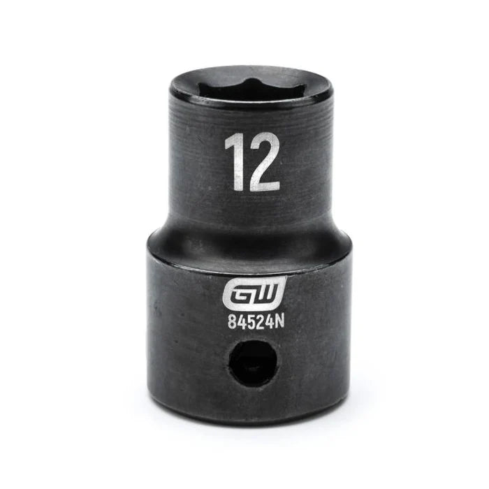 Gearwrench 84524N - 1/2" Drive 12MM 6 Point Standard Depth Impact Socket
