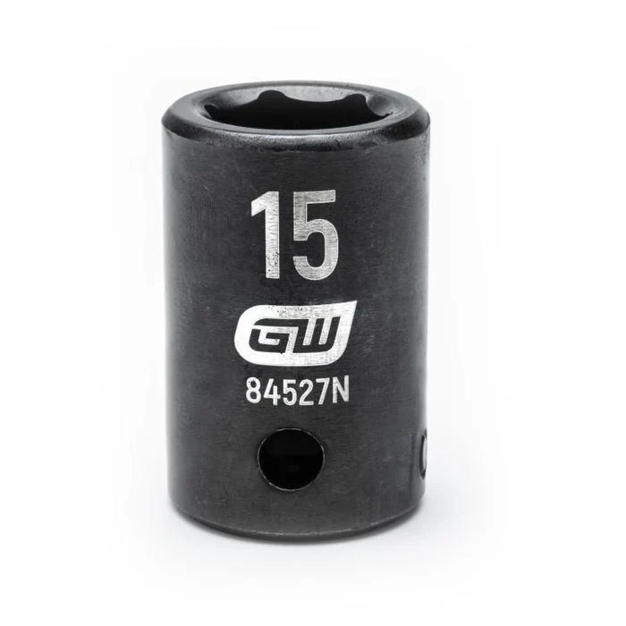 Gearwrench 84527N - 1/2" Drive 15MM 6 Point Standard Depth Impact Socket