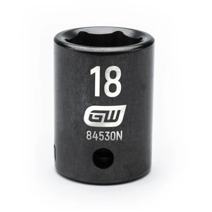 Gearwrench 84530N - 1/2" Drive 18MM 6 Point Standard Depth Impact Socket