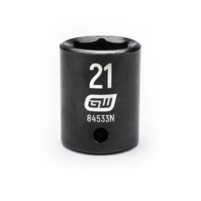Gearwrench 84533N - 1/2" Drive 21MM 6 Point Standard Depth Impact Socket