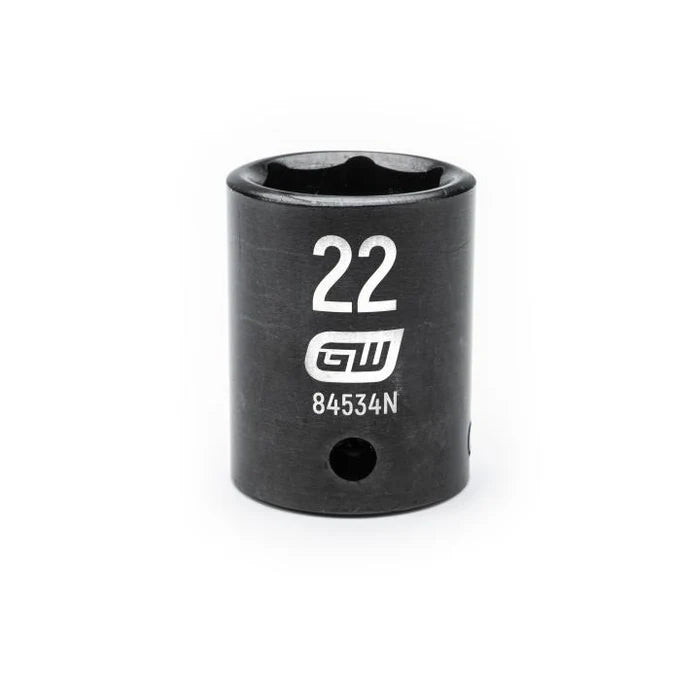 Gearwrench 84534N - 1/2" Drive 22MM 6 Point Standard Depth Impact Socket