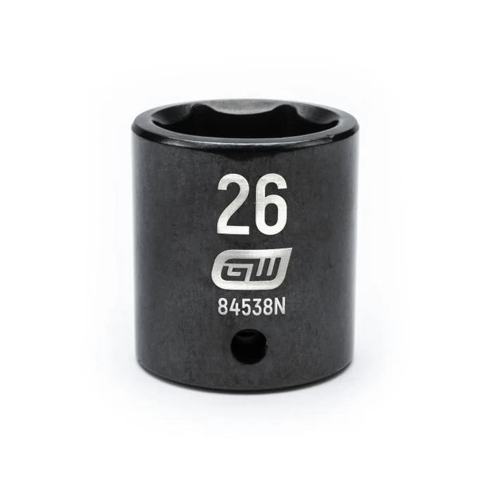 Gearwrench 84538N - 1/2" Drive 26MM 6 Point Standard Depth Impact Socket