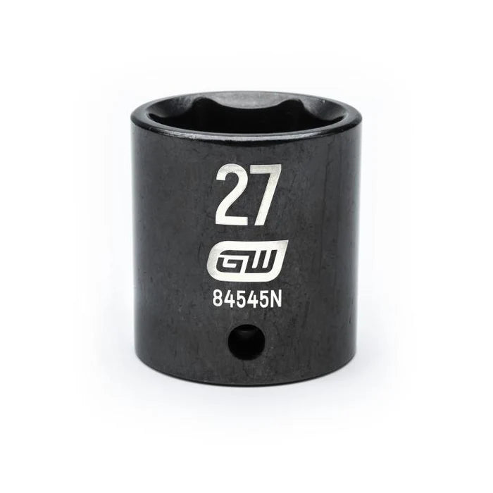 Gearwrench 84545N - 1/2" Drive 27MM 6 Point Standard Depth Impact Socket