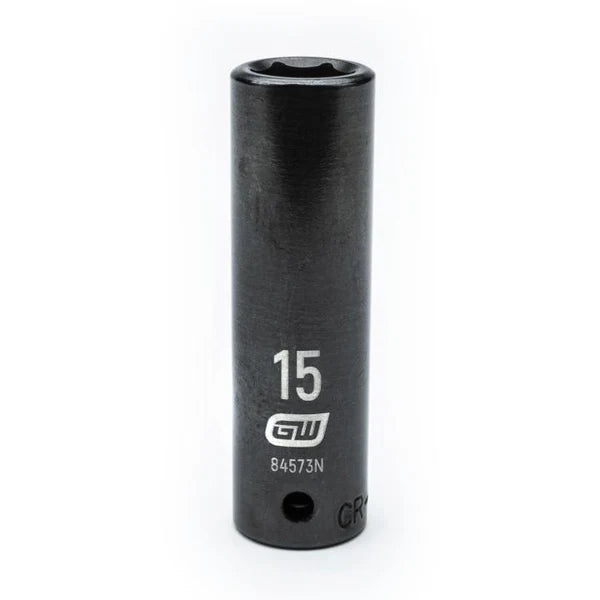 Gearwrench 84573N - 1/2" Drive 15MM 6 Point Deep Well Impact Socket
