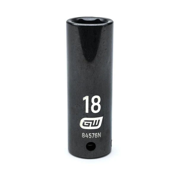 Gearwrench 84576N - 1/2" Drive 18MM 6 Point Deep Well Impact Socket