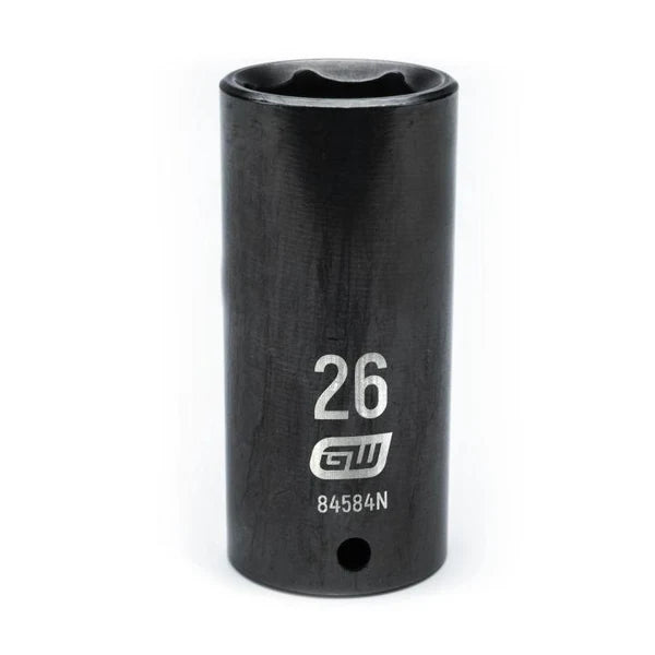 Gearwrench 84584N - 1/2" Drive 26MM 6 Point Deep Well Impact Socket