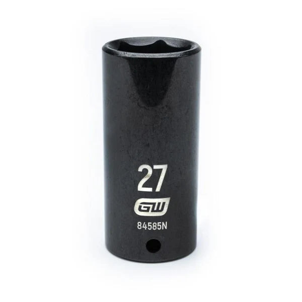 Gearwrench 84585N - 1/2" Drive 27MM 6 Point Deep Well Impact Socket
