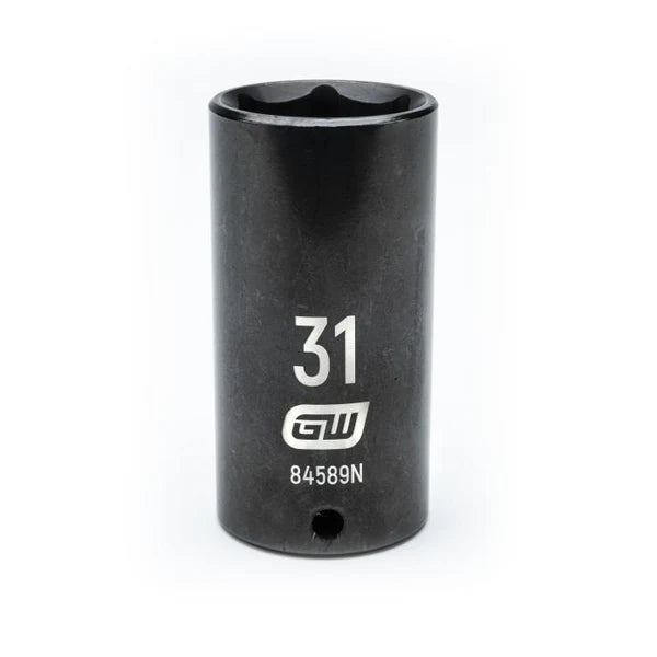Gearwrench 84589N - 1/2" Drive 31MM 6 Point Deep Well Impact Socket