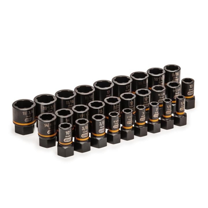 Gearwrench 84784 - 28 Piece 1/4" & 3/8" Drive Bolt Biter™ Impact Extraction Socket Set