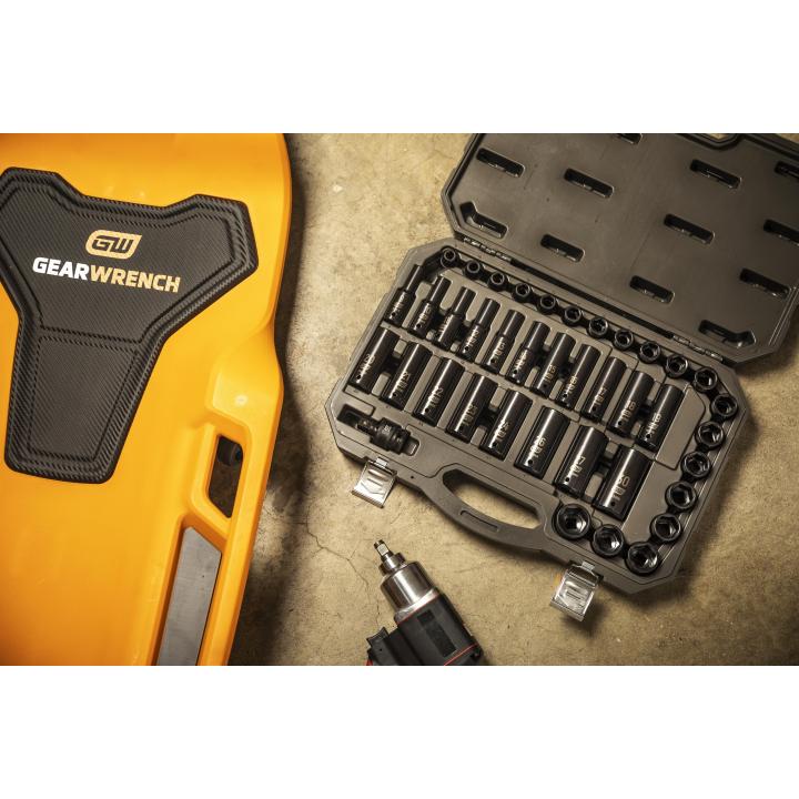 Gearwrench 84948N - 39 Piece 1/2" Drive 6 Point Standard and Deep Impact Metric Socket Set
