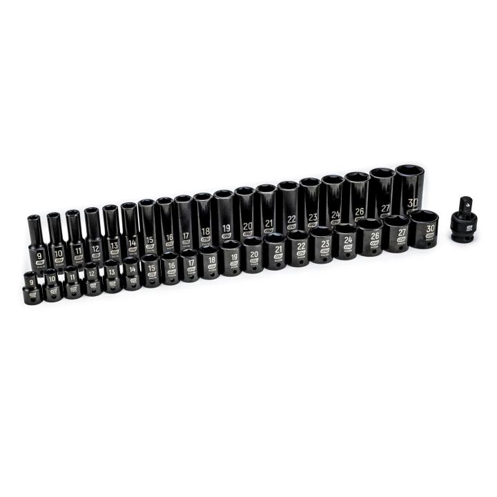 Gearwrench 84948N - 39 Piece 1/2" Drive 6 Point Standard and Deep Impact Metric Socket Set