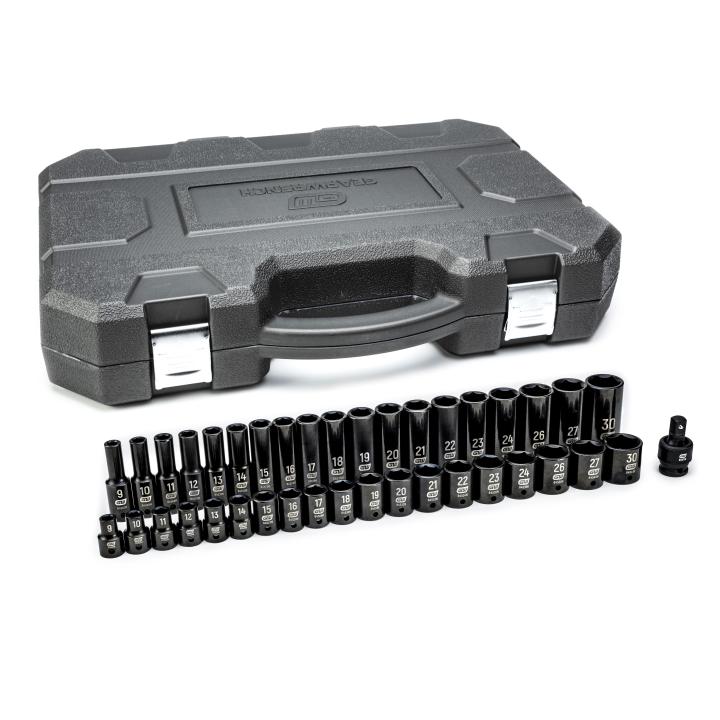 Gearwrench 84948N - 39 Piece 1/2" Drive 6 Point Standard and Deep Impact Metric Socket Set