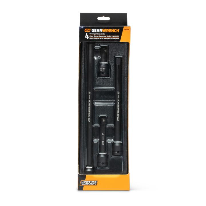 Gearwrench 84950N - 4 Piece 1/2" Drive Impact Extension Set 3", 5", 10" & 15"