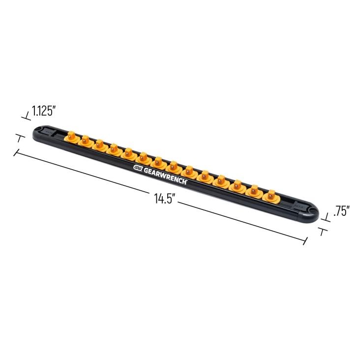 Gearwrench 83126 - 1/4" Drive Magnetic Socket Rail Includes 14 Clips
