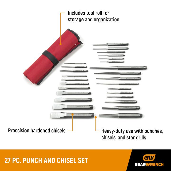 Gearwrench 82306 - 27 Piece Punch and Chisel Set