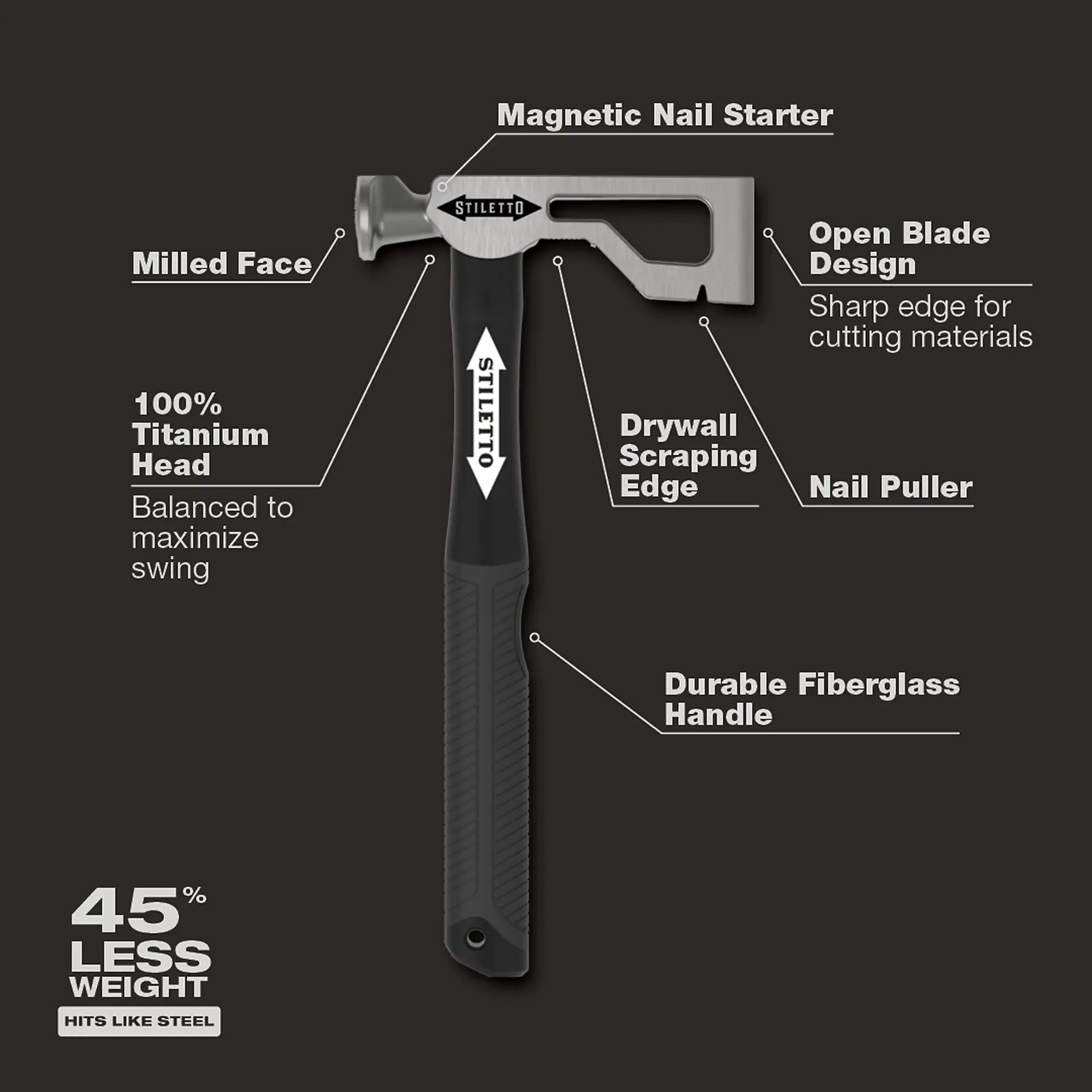 Stiletto DRYAXE9-F - 9oz Titanium Dry Axe