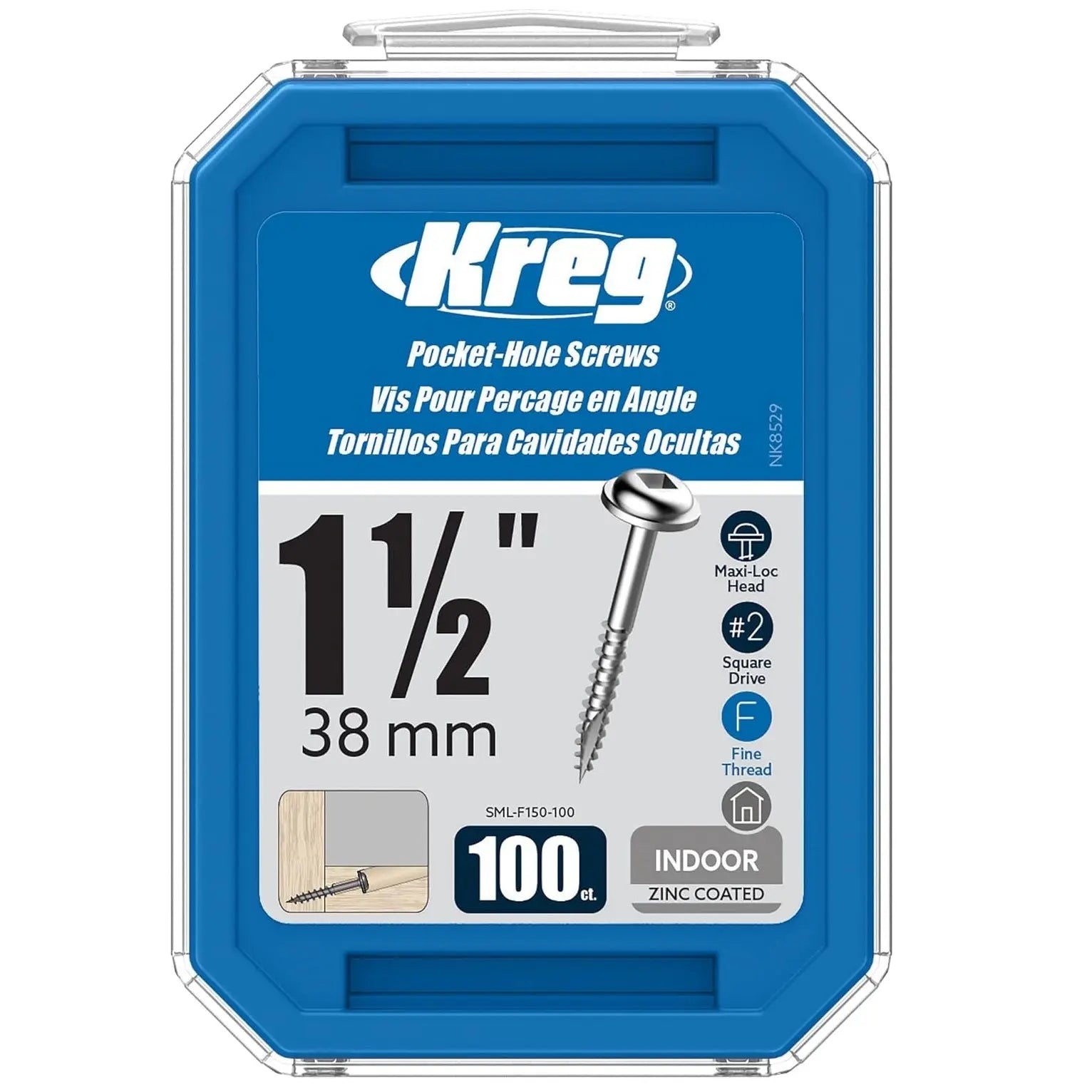 KREG SMLF150 - 1-1/2" Zinc Pocket-Hole Screws (Fine) KREG TOOLS